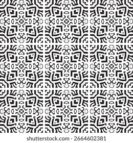 Padrão sem emenda abstrato com cartão Mandala bonito. Flor redonda de doodle ornamental isolada no fundo branco. Ornamento decorativo geométrico em estilo étnico oriental.