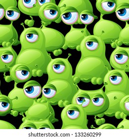 Abstract seamless pattern with cute monsters.