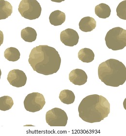 Abstract Seamless Pattern Dark Yellow Polka Dots. For your design. Vector.