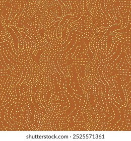Abstract seamless pattern with dashed squiggly lines - hand drawn vector illustration.