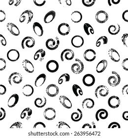 Abstract Seamless Pattern with Decorative Swirls. Vector Illustration Background.