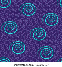 Abstract Seamless pattern with decorative swirls Hand drawn design elements. Vector illustration