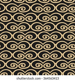 Abstract Seamless pattern with decorative swirls Hand drawn design elements. Vector illustration. Background can be used for wallpaper, fills, web page, surface textures.