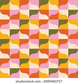 Abstract seamless pattern design in bright fun colors vector