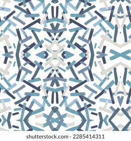 Abstract seamless pattern design with oriental moorish style geometric motif, repeat blue background,Abstract geometric seamless pattern handmade ethnic and tribal motifs. 