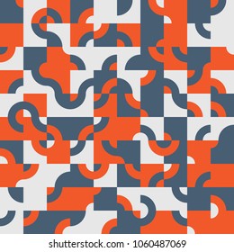 Abstract seamless pattern design with tiled circular shapes, creative repeat background for web and print