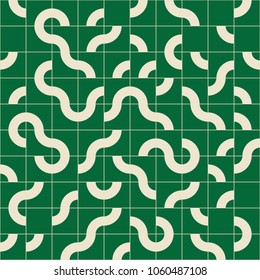 Abstract seamless pattern design with tiled circular shapes, creative repeat background for web and print