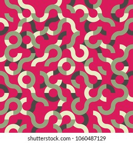 Abstract seamless pattern design with tiled circular shapes, creative repeat background for web and print