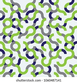 Abstract seamless pattern design with tiled circular shapes, creative repeat background for web and print