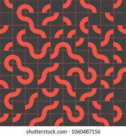 Abstract seamless pattern design with tiled circular shapes, creative repeat background for web and print