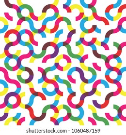 Abstract seamless pattern design with tiled circular shapes, creative repeat background for web and print