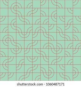 Abstract seamless pattern design with tiled circular shapes, creative repeat background for web and print