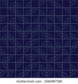 Abstract seamless pattern design with tiled circular shapes, creative repeat background for web and print