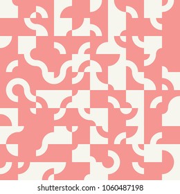 Abstract seamless pattern design with tiled circular shapes, creative repeat background for web and print