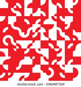 Abstract seamless pattern design with tiled circular shapes, creative repeat background for web and print