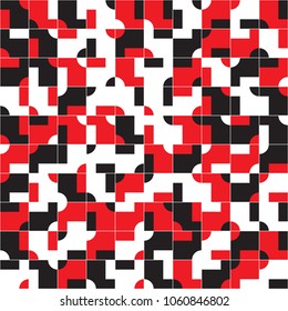 Abstract seamless pattern design with tiled geometric shapes, creative repeat background for web and print