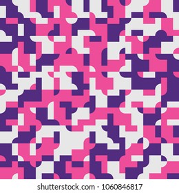 Abstract seamless pattern design with tiled geometric shapes, creative repeat background for web and print