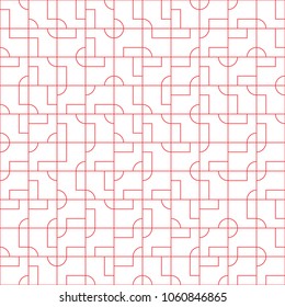 Abstract seamless pattern design with tiled geometric shapes, creative repeat background for web and print