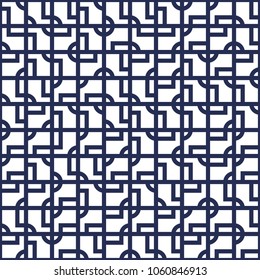 Abstract seamless pattern design with tiled geometric shapes, creative repeat background for web and print