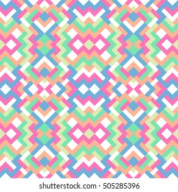 Abstract seamless pattern for design. Vector geometric background of triangles in soft colors. Mosaic texture for textile, clown, carpeting, warp, book cover, clothes