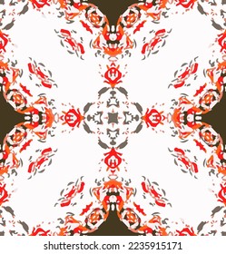 Abstract seamless pattern, designed for use for interior,wallpaper,fabric,curtain,carpet,clothing,Batik,satin,background , illustration, Embroidery style.