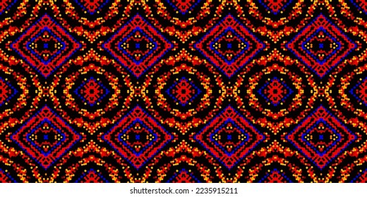 Abstract seamless pattern, designed for use for interior,wallpaper,fabric,curtain,carpet,clothing,Batik,satin,background , illustration, Embroidery style.