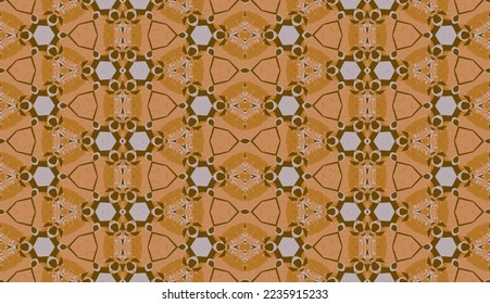 Abstraktes nahtloses Muster, entwickelt für den Innenbereich, Tapeten, Stoffe, Vorhänge, Teppiche, Kleidung, Batik, Satin, Hintergrund, Illustration, Stickereistil.