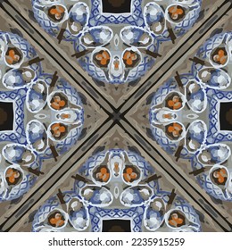Abstract seamless pattern, designed for use for interior,wallpaper,fabric,curtain,carpet,clothing,Batik,satin,background , illustration, Embroidery style.