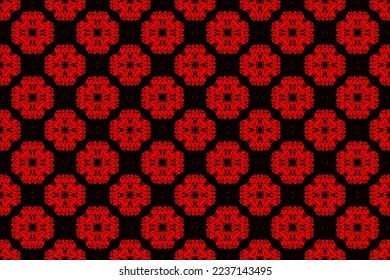 Abstract seamless pattern, designed for use for interior,wallpaper,fabric,curtain,carpet,clothing,Batik,satin,background , illustration, Embroidery style.