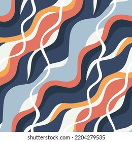 Abstract seamless pattern with diagonal waves