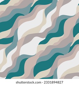 Abstract seamless pattern with diagonal wavy lines