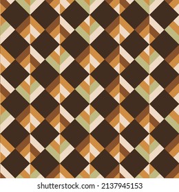 Abstract Seamless Pattern with Diamond Shape in Autumn Color Palette can be use for background and apparel design