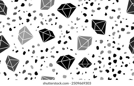 Abstractas patrón sin fisuras con símbolos de diamantes. Fondo de leopardo creativo. Ilustración vectorial sobre fondo blanco
