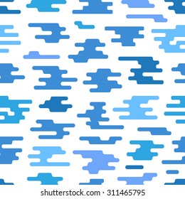 Abstract seamless pattern of different clouds. Flat design concept