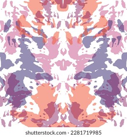 Abstract seamless pattern with different elements. Chaotic vector texture with ink shapes.