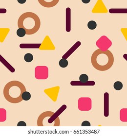 Abstract seamless pattern with different Shapes. Geometric texture