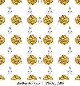 Abstract seamless pattern. Digital background. Black and white illustration.