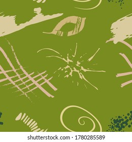 Resumen de un patrón impecable. Arte de mano alzada digital, textura gruesa. Elementos decorativos, pinceladas de pincel adorno para volante, afiche, cubierta, estampado textil. Fondo artístico vectorial. 