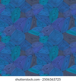 Abstract  seamless pattern with distorted concentric shapes - hand drawn vector illustration.