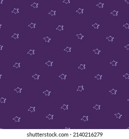 Abstract seamless pattern with dodle stars for space backgound, birthday baby shower textile