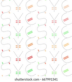 Abstract seamless pattern with dollar euro yen symbols.