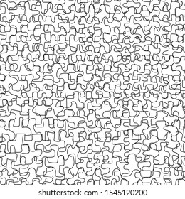 abstract seamless pattern doodle black line isolated on white background. vector illustrations