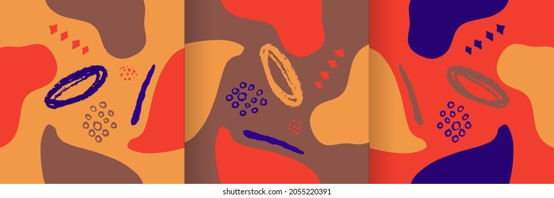 Abstract seamless pattern doodle with brush hand-drawn elements