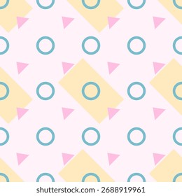 Abstrakt Nahtloses Muster Doodle geometrische Figuren Ornament Hintergrund Illustration Textur für Drucke Textilien, Kleidung, Geschenkverpackung, Tapete, Pastellfarben