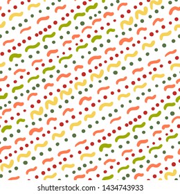 Abstract seamless pattern in doodle style. Vector illustration 