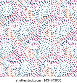 Abstract seamless pattern in doodle style. Vector illustration 