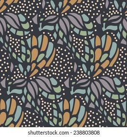 Abstract seamless pattern in doodle style. Vector illustration 