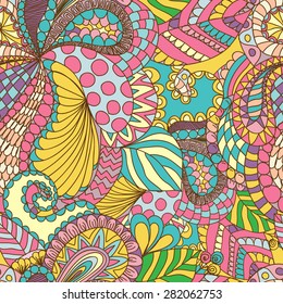 Abstract seamless pattern. Doodles.