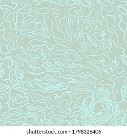 Abstract seamless pattern with doodles. Rippled water texture. Flat colors, easy to recolor.