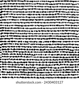 Patrón sin costuras abstracto con puntos. Manchas negras aisladas sobre fondo blanco.